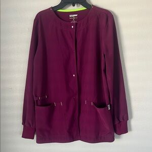 Scrubstar Women's Long Sleeve Scrub Work Top - Burgundy Size XS
